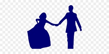 Man, Woman, Holding Hand, Male, Female - Navy Blue Wedding Clip Art