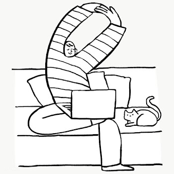 Man working from home with his cat sitting aside doodle element transp.. | Free  transparent png - 2310614