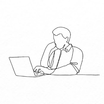 Man working monoline sticker, black | Free Vector Illustration - rawpixel