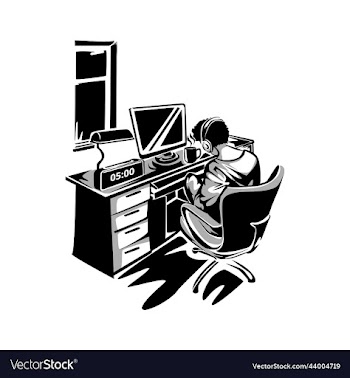 man working on computer