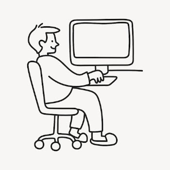 Man working on computer clipart, | Free Vector Illustration - rawpixel