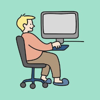 Man working on computer clipart, | Free Vector Illustration - rawpixel