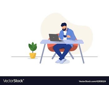 man working on laptop