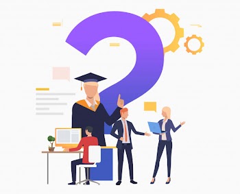 Man working with computer, people talking Free Vector
