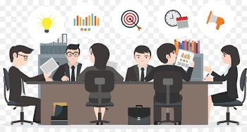 Management Microsoft PowerPoint Template Business Ppt - Vector people at the meeting 
