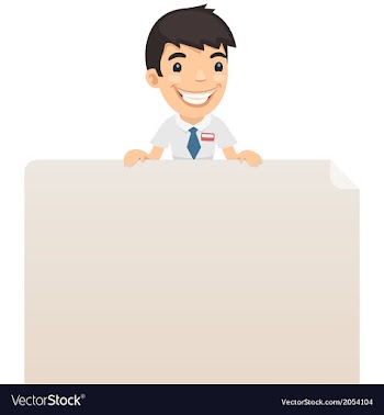  					Manager Looking at Blank Poster on Top vector image														