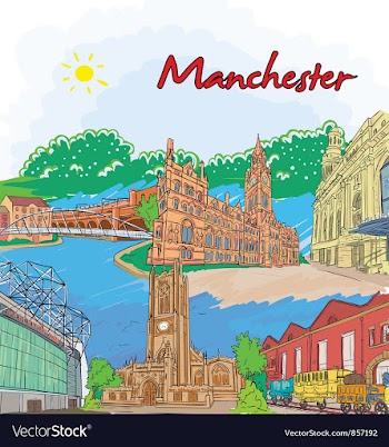 Manchester doodles vector image