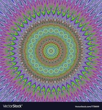 Mandal explosion - geometric floral design vector image