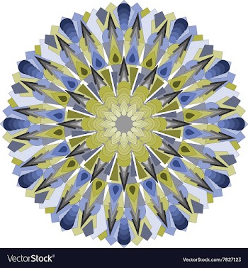 Mandala blueyellow vector image