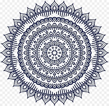Mandala Buddhism Ornament Pattern - Blue Mandala pattern 