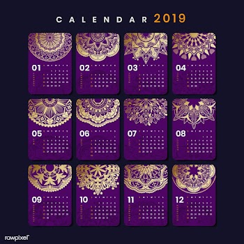 Mandala calendar mockup | Free stock vector - 554970