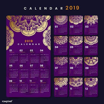 Mandala calendar mockup | Free stock vector - 554982