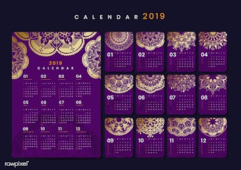 Mandala calendar mockup | Free stock vector - 554983