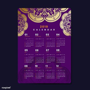 Mandala calendar mockup | Free stock vector - 554984