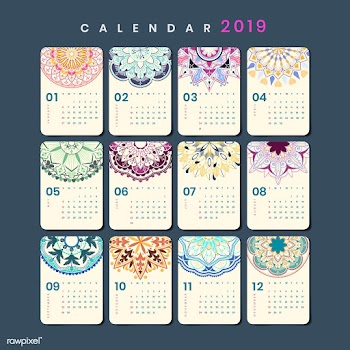 Mandala calendar mockup | Free stock vector - 555004