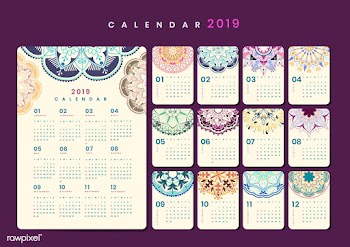 Mandala calendar mockup | Free stock vector - 555017