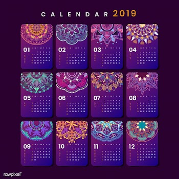 Mandala calendar mockup | Free stock vector - 555030