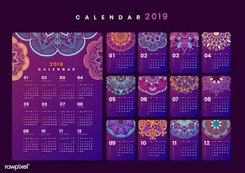Mandala calendar mockup | Free stock vector - 555032
