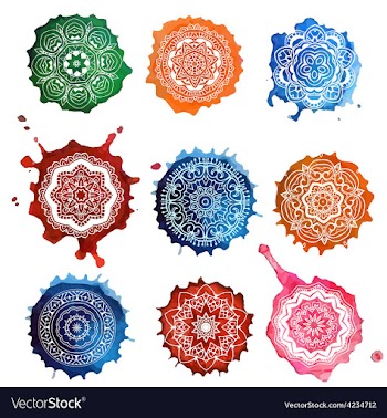  					Mandala Card Watercolor vector image														