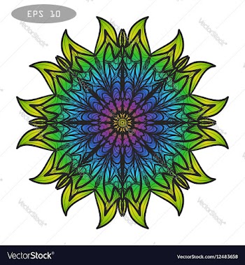 Mandala Coloring 3 vector image