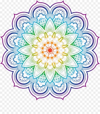 Mandala Coloring book Buddhism Illustration - Datura flower color 