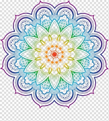 Mandala Coloring book Buddhism Illustration, Datura flower color, mandala floral artwork transparent background PNG clipart