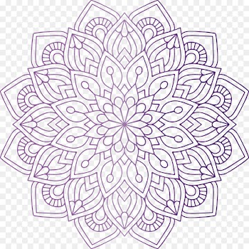 Mandala Coloring book Hinduism Religion - Purple flowers Religious 