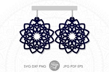 Mandala earring svg, earring template, faux leather earrings