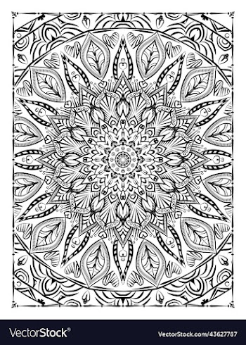 mandala floral coloring page adults kdp