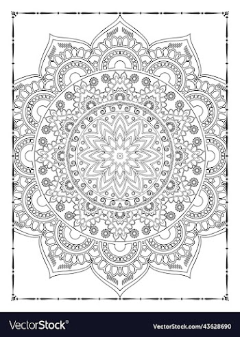mandala floral coloring page adults kdp