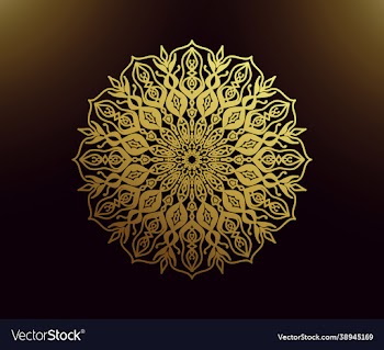 mandala golden gradient circle with gold
