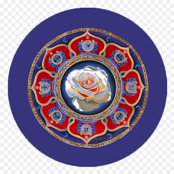 Mandala Mantra Tantra Om mani padme hum Prayer - Round Mandala 