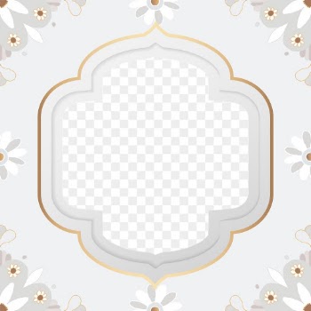 Mandala pattern gold frame png gray Indian style illustration