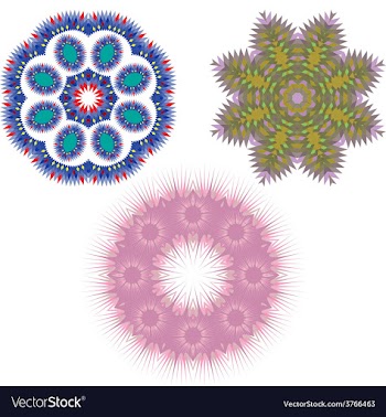 Mandala Round Pattern Set vector image