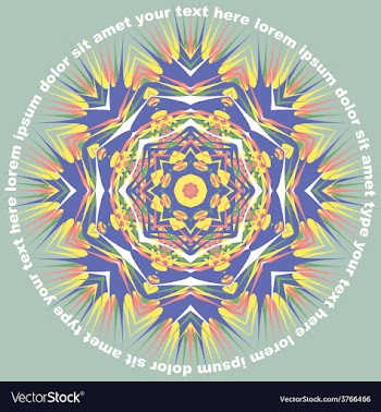 Mandala Round Pattern With Text vector image