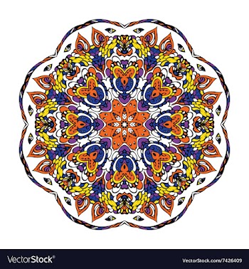 Mandala round zentangle ornament pattern vector image