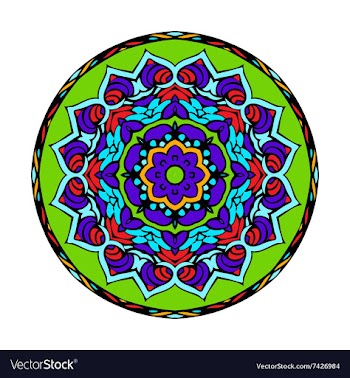 Mandala round zentangle ornament pattern vector image
