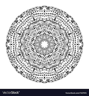 Mandala round zentangle ornament pattern vector image