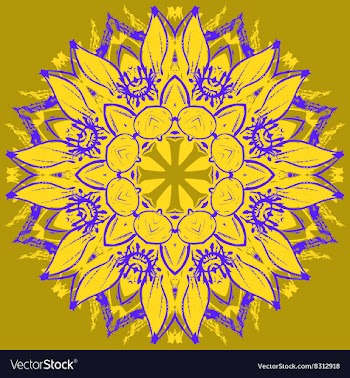 Mandala round zentangle ornament pattern vector image