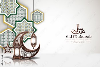 Mandala's and Realistic Ornaments Eid Mubarak Background Template 