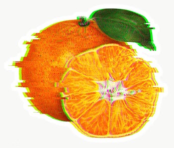 Mandarin orange with glitch effect sticker overlay | Free  transparent png - 2359194