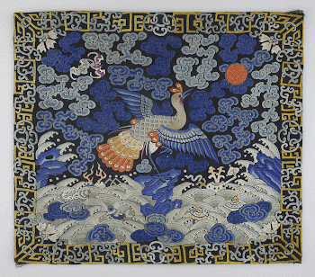 Mandarin Square, embroidered silk made | Free Photo Illustration - rawpixel