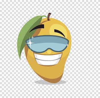 Mango Fruit Cartoon , Glasses pear transparent background PNG clipart