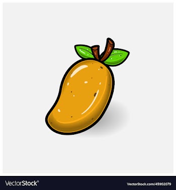 mango fruit cartoon with simple gradient and