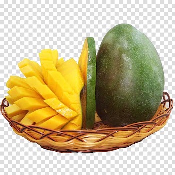 Mango Fruit Food Auglis, Basket filled with sliced ​​mango transparent background PNG clipart