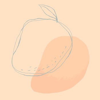 Mango fruit psd hand drawn copy space with pastel pink background