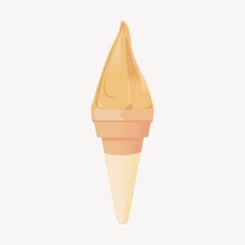Mango gelato cone sticker, dessert | Free PSD - rawpixel