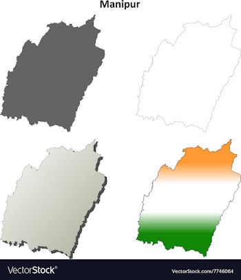 Manipur blank detailed outline map set vector image