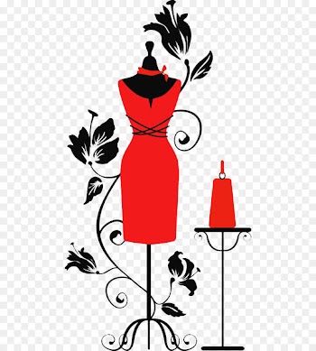 Mannequin Royalty-free Dress form Clip art - Red hand painted flat model 