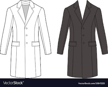 Mans coat outlined template front view vector image